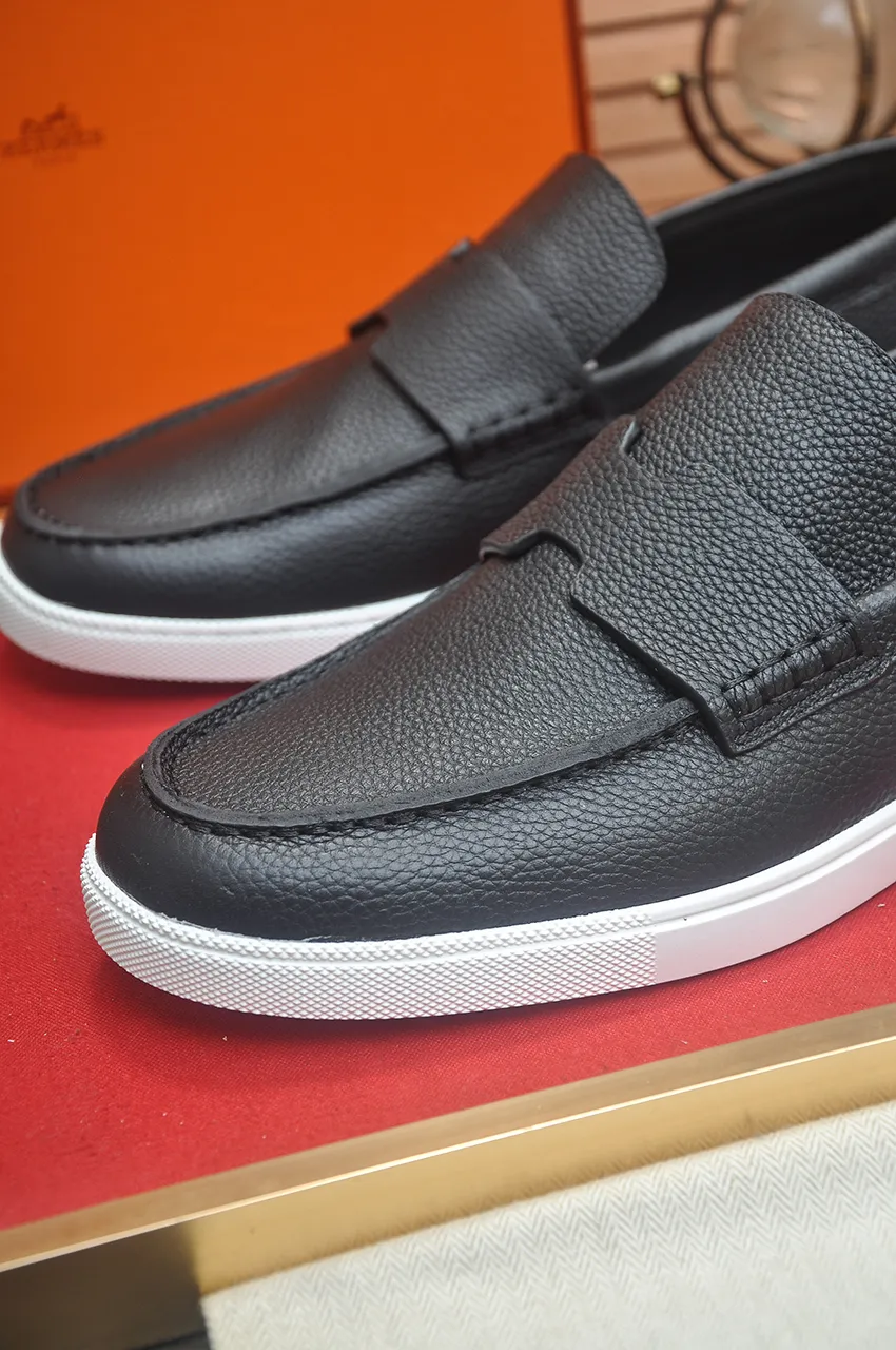 Men's Men's Shoes💰600💶【[Hermes HERMES】】(High-end Niuli) New 🍀 HERMES - top version of Hermès classic casual leather shoes! Made of imported original cowhide, the inner top layer is comfortable cowhide lining! Original wear-resistant rubber outsole! High quality products! Code number 39-45 (45 customized)